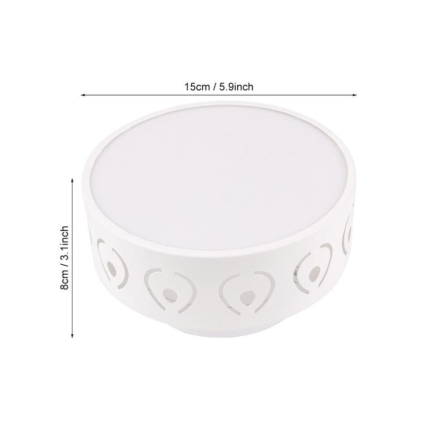 White Metal Ceiling Light Close Detail