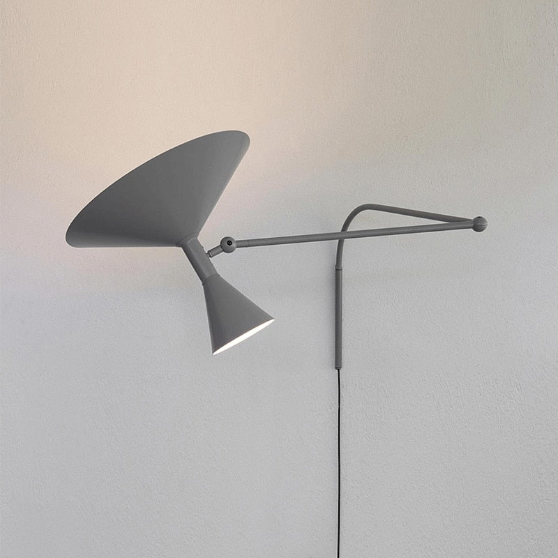frosted glass shade wall lamp - installation detail view