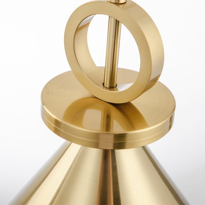 Gold Pendant Light Installed Above Bedroom