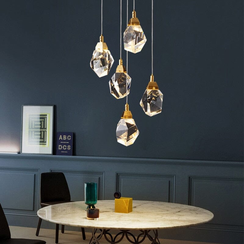 multi-size crystal pendant light fixture