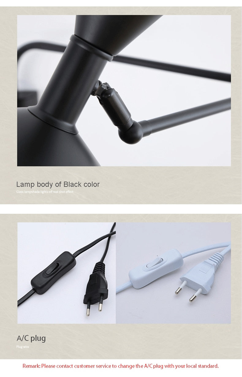 industrial-style swing arm wall lamp - close-up swing arm detail