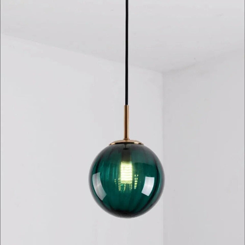 Glass and Iron Bubble Glass Pendant Light Product Photography | OroDwell