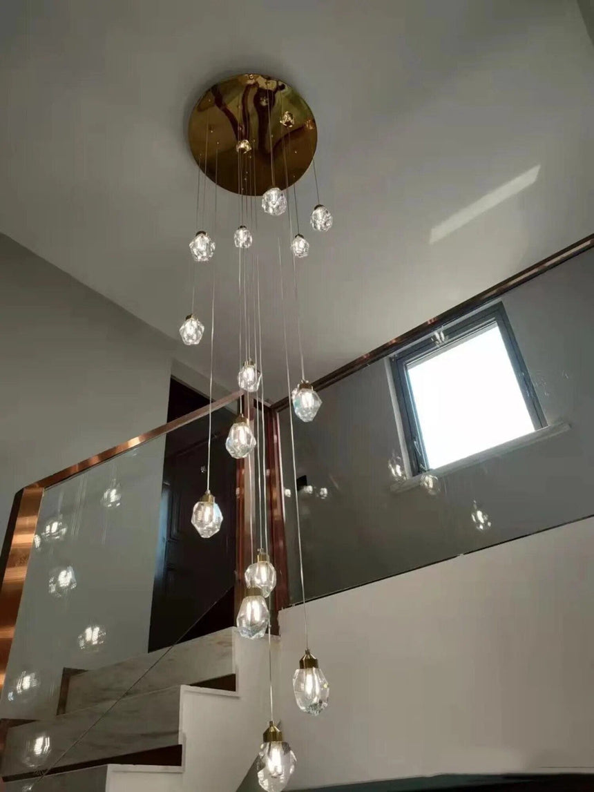 crystal pendant light close-up detail