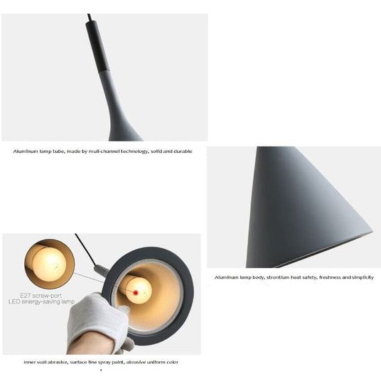 Iron pendant lights with warm LED glow