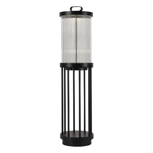 Ribbed glass lantern for garden wall