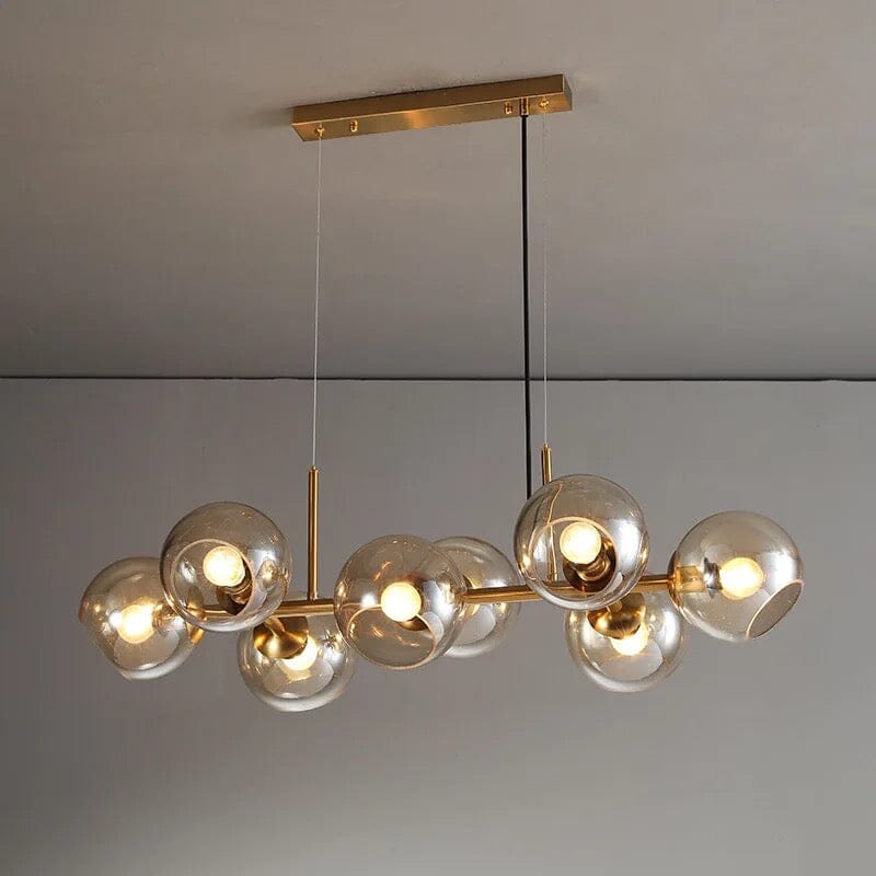 Glass Chandelier Black Gold Finish Living Room