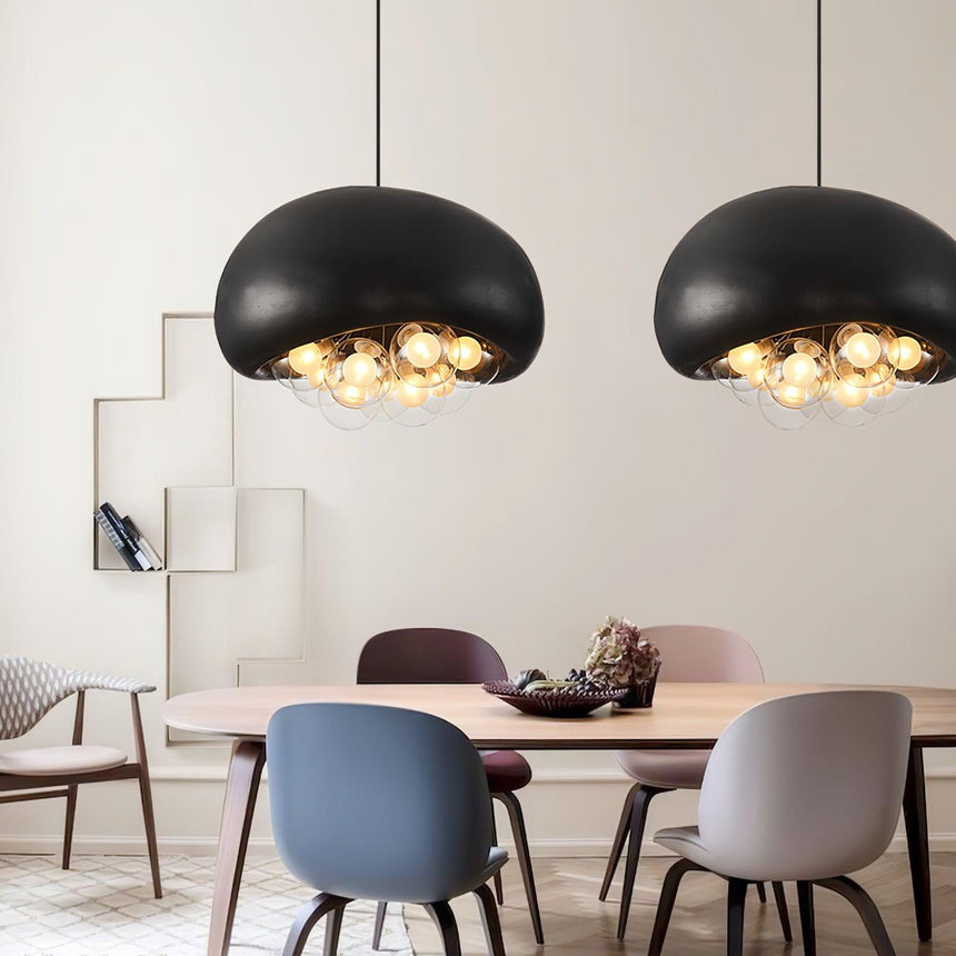 Glass Pendant Light Sphere Silhouette Detail View - OroDwell
