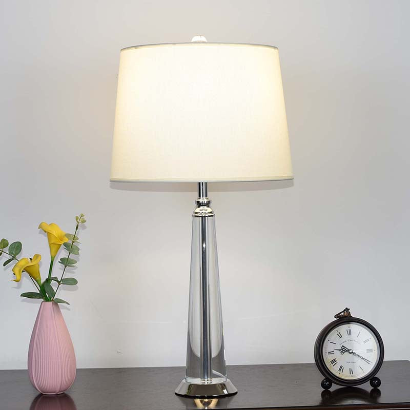 Linen Shade Table Lamp for Nightstand