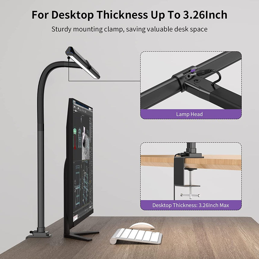 AeroClip Desk Lamp for Study and Workspace