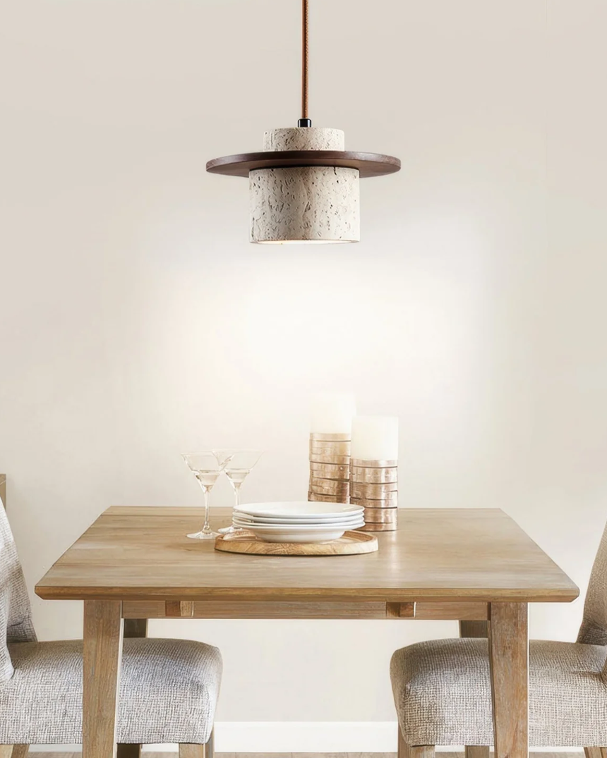 Terryn Pendant Light natural stone tone close-up - OpalDwell