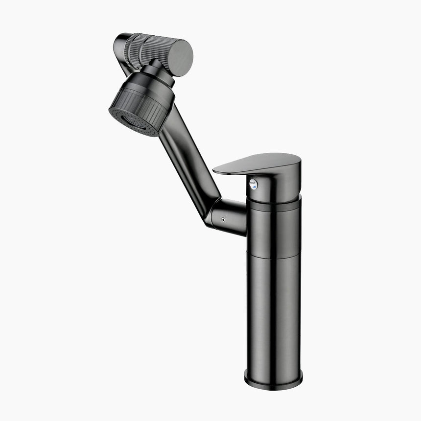 Single-hole swivel bathroom faucet - multi-directional rotating head