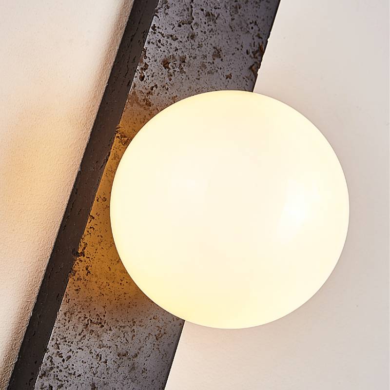 Travertine Wall Lamp Close-Up Detail