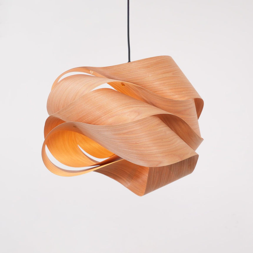 SylvaOak Pendant Light Natural Wood Grain Shade Detail - OpalDwell