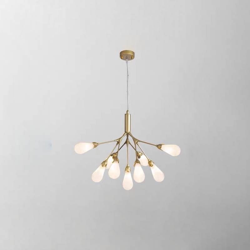 Gold Finish Chandelier Fixture Detail