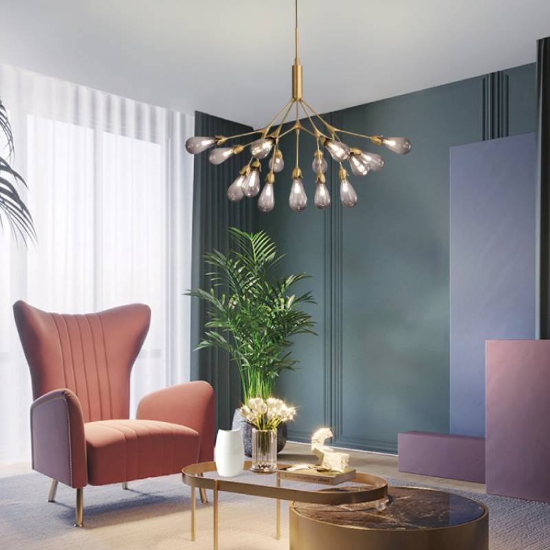 Gold Branch Chandelier for Living Room