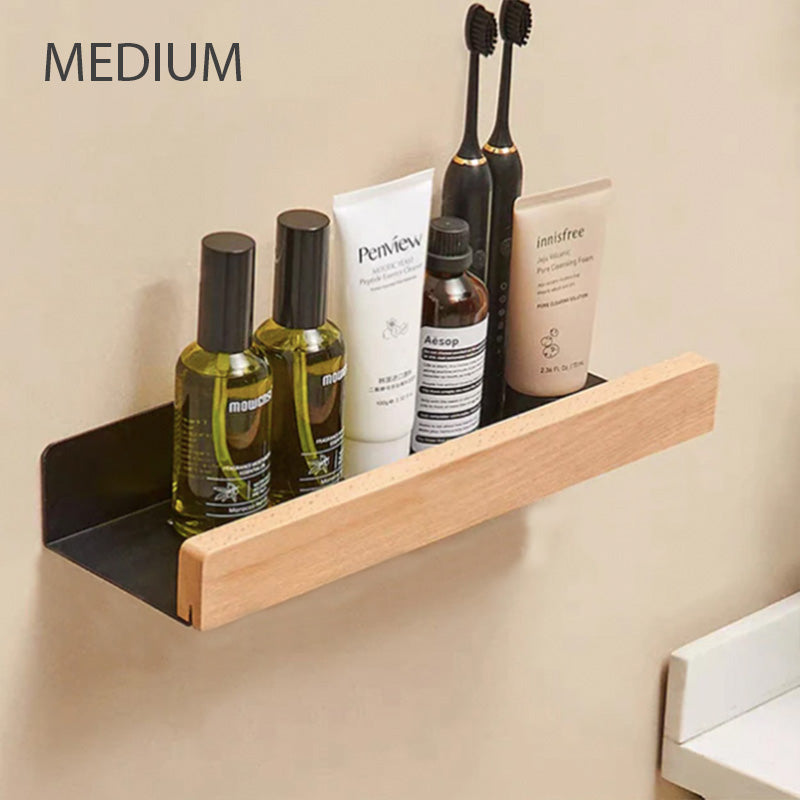 Bathroom wall shelf installed in a bathroom setting
