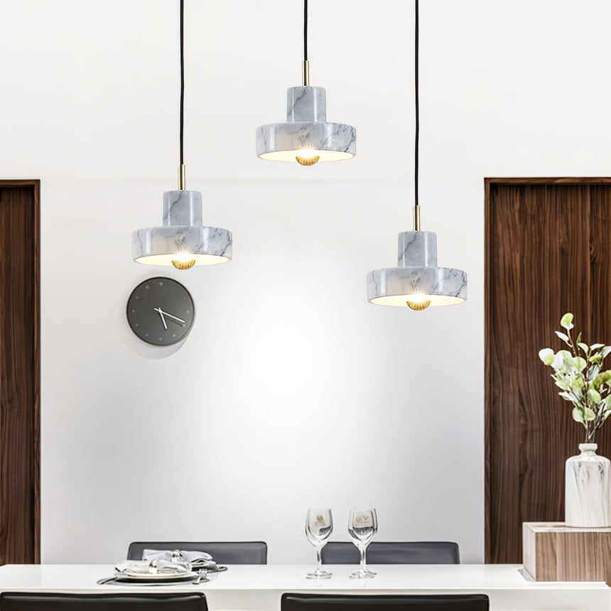 LueurMarble Elegant Marble Pendant Light – Hero View - OroDwell