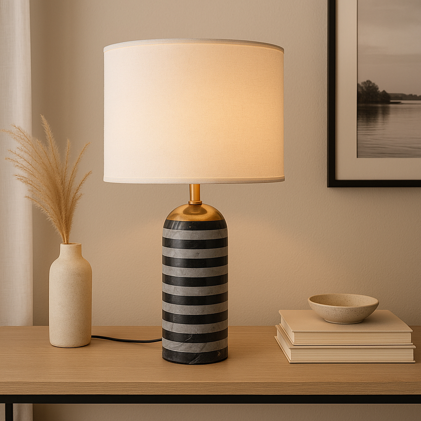 Luxury Marble Table Lamp for Bedroom Decor