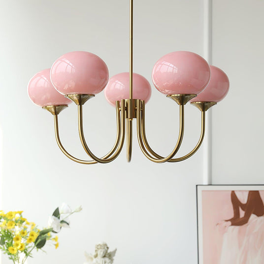 Glass Chandelier Soft Ambient Glow Design Accent Decor