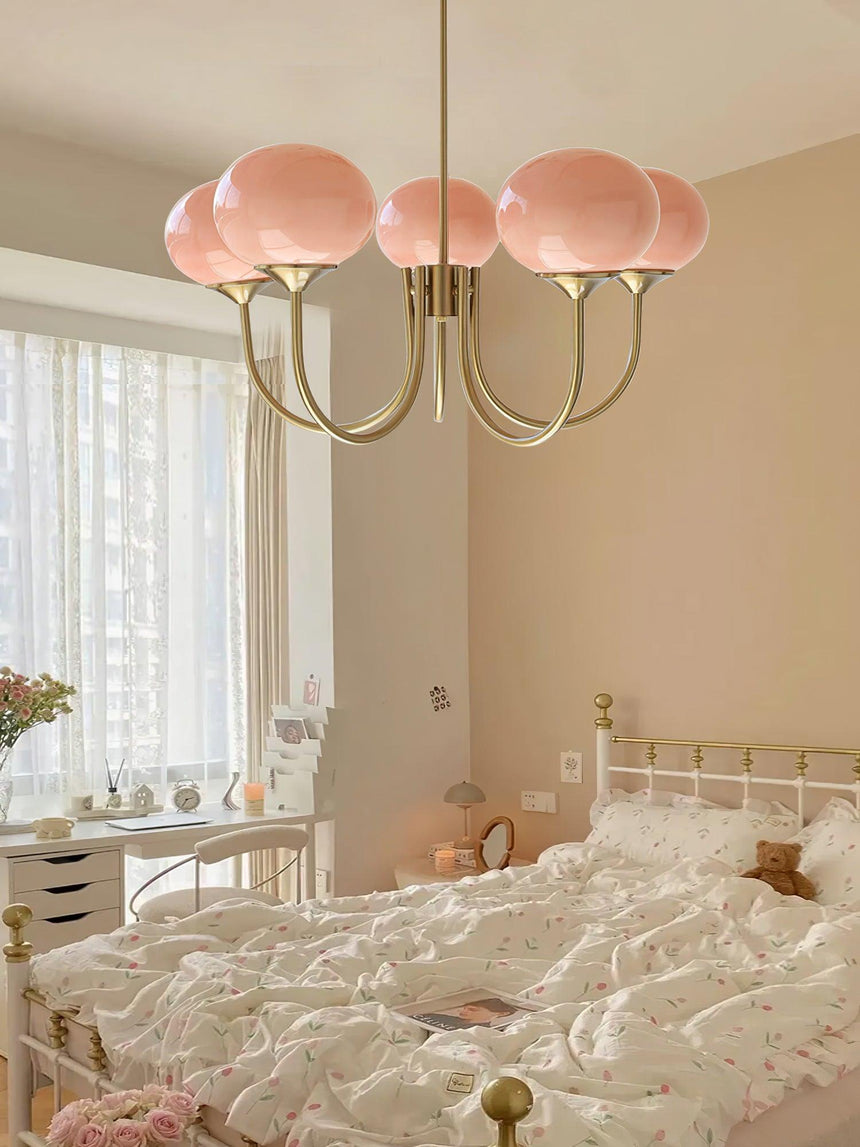 Pink Glass Chandelier Elegant Focal Point Design