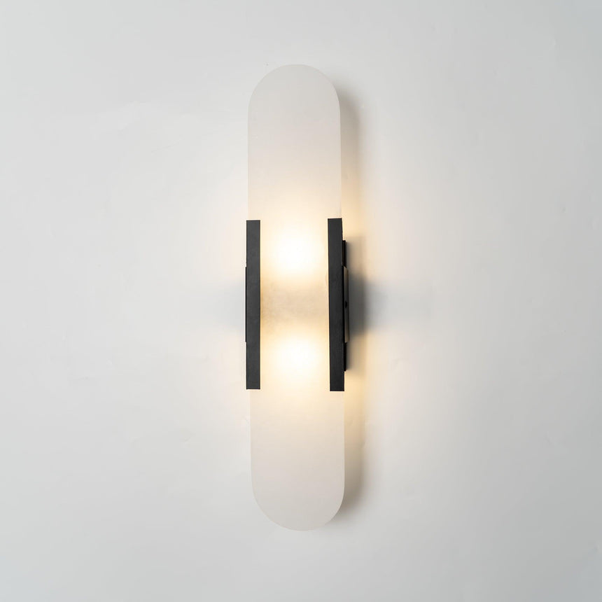 elongated alabaster wall-mounted lamp for bedroom accents
