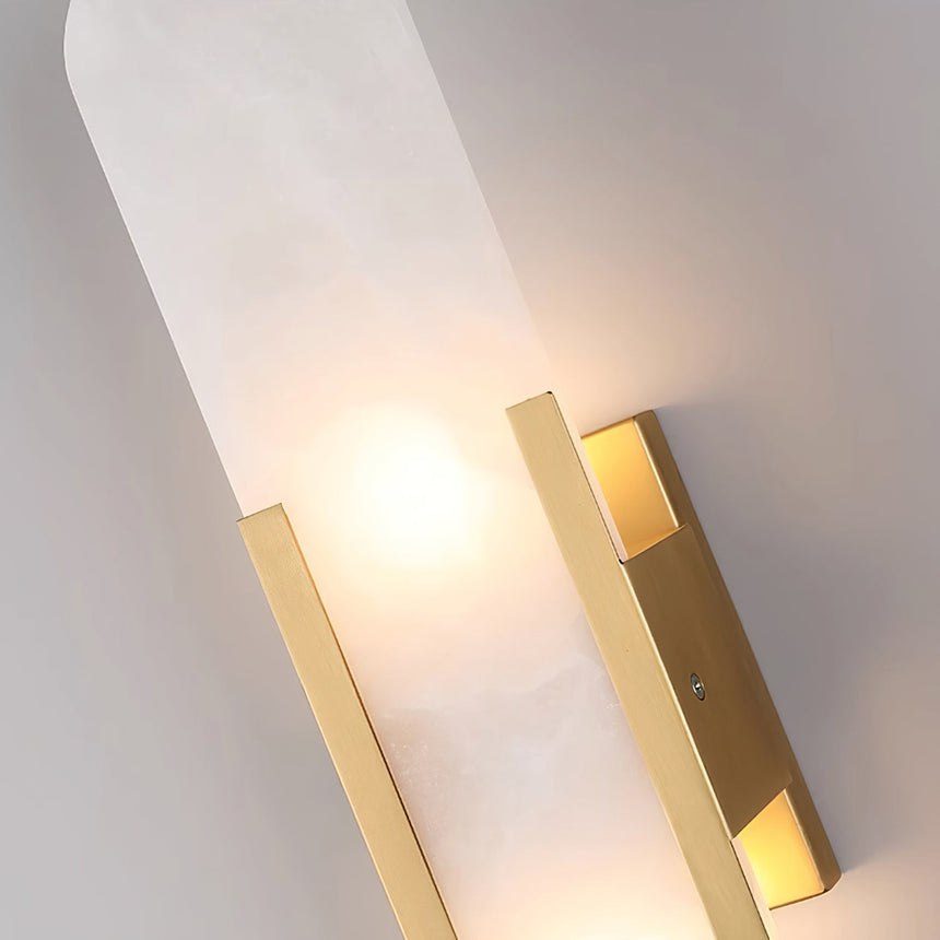 alabaster wall lamp with copper accents for bedroom accents