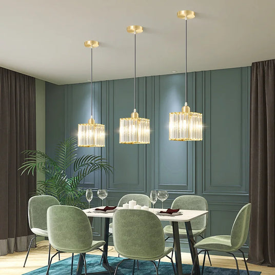 K9 Crystal Chandelier-Style Pendant Lamp Close-Up View