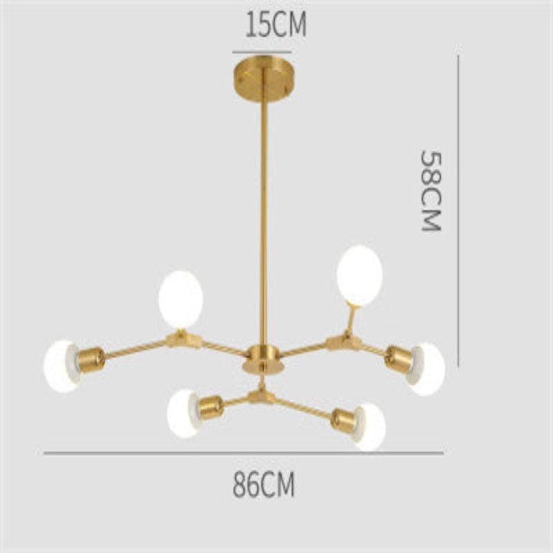 Modern Glam Brass Chandelier - Ambient Lighting for Living Room