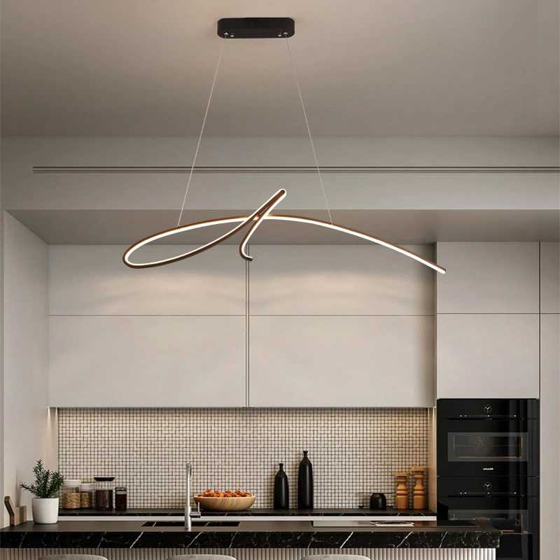 Strip Pendant Light with Aluminum Finish for Living Room | OroDwell