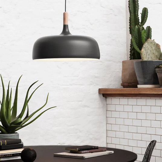 Wood Accent Pendant Light Ceiling Fixture