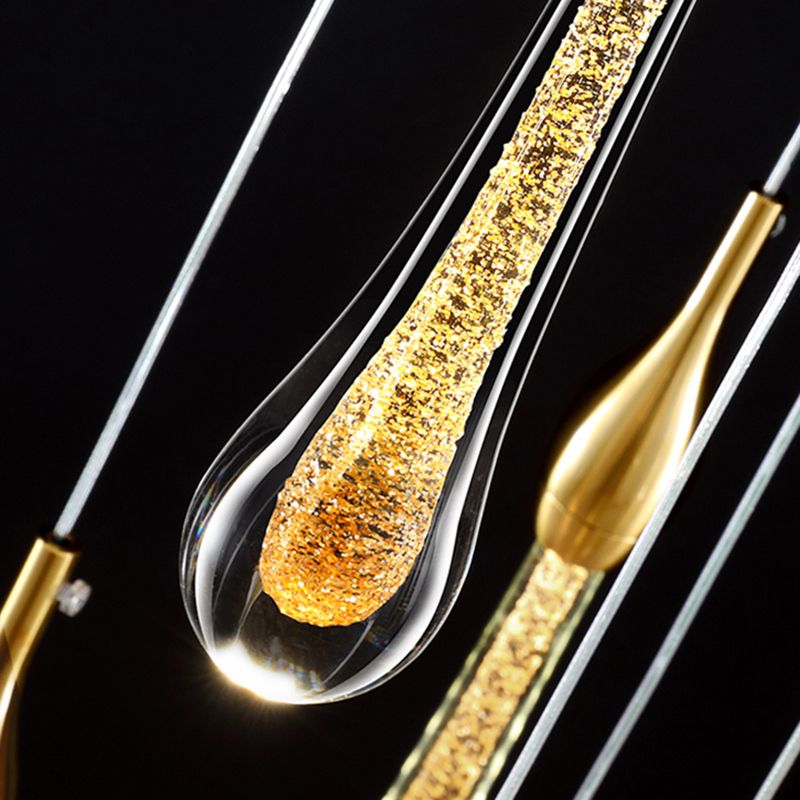 Metal Pendant Light LED Teardrop Silhouette
