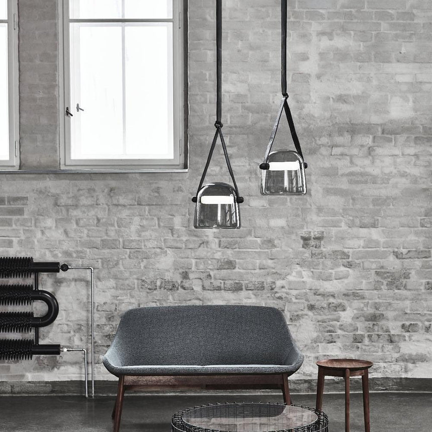 Glass Pendant Lamp Close-Up of Sophisticated Silhouette