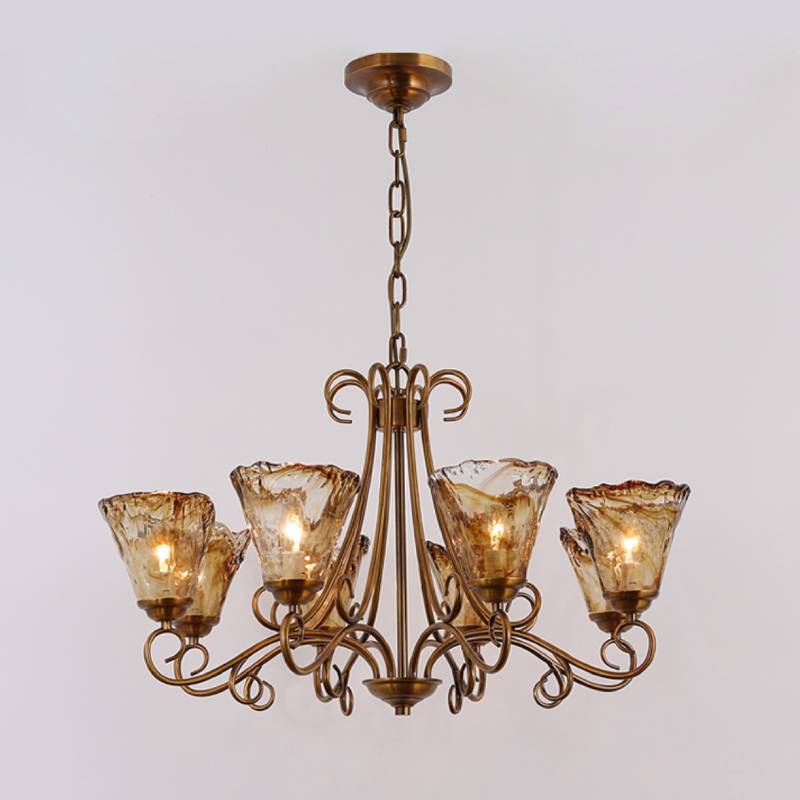 Brass Glass Chandelier Detail Texture OpalDwell