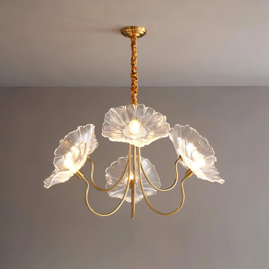 Frosted glass flower chandelier for living room