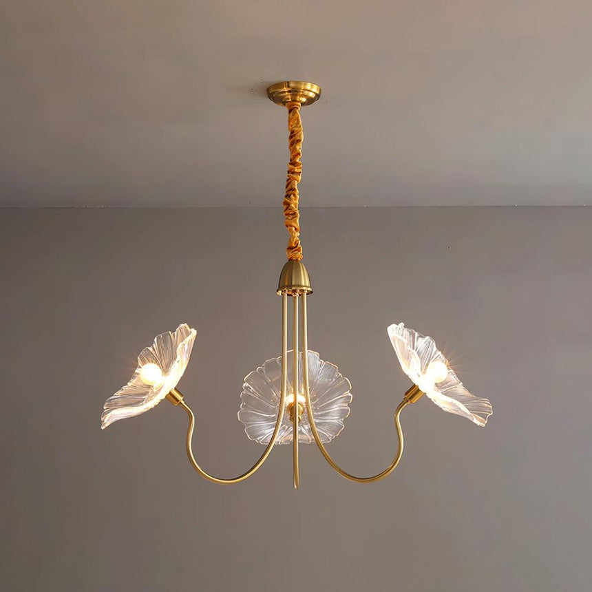 Glass chandelier for entrance hall decor