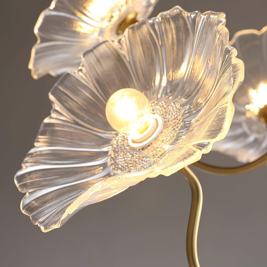 Glass chandelier alternate angle view