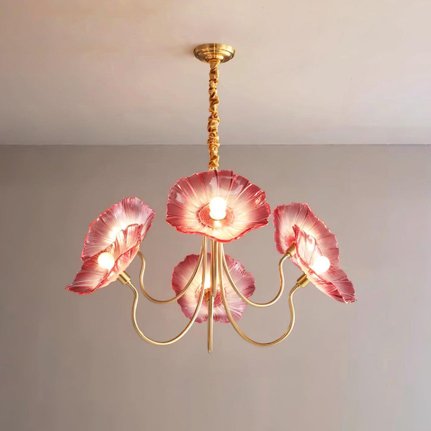 Glass chandelier for bedroom ambiance
