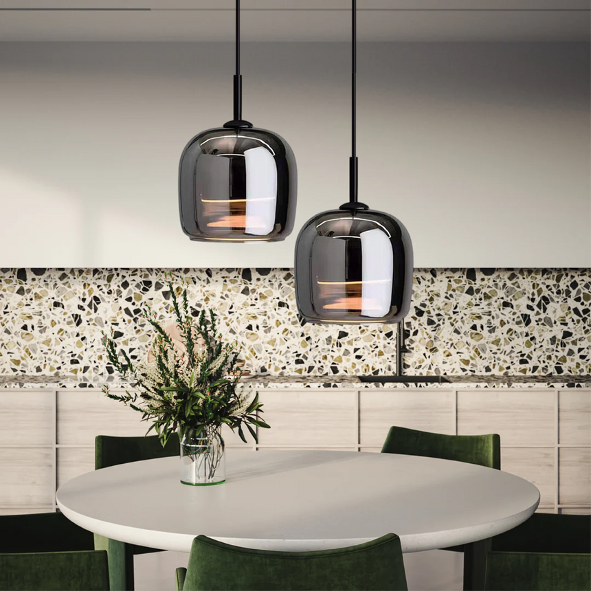 Glass pendant light size comparison