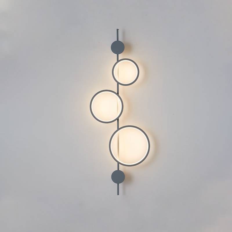 Wall lamp illuminating hallway corridor