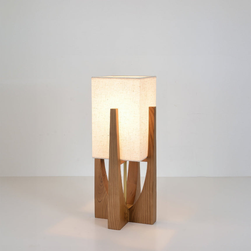 Linen shade lamp installation view