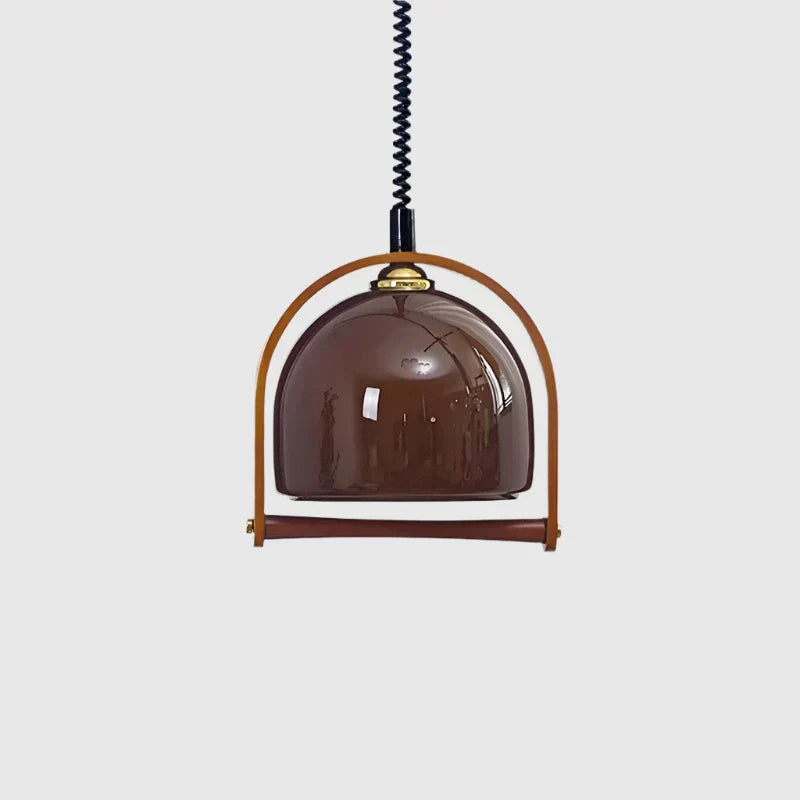 Wood and Glass Pendant Light for Dining Room