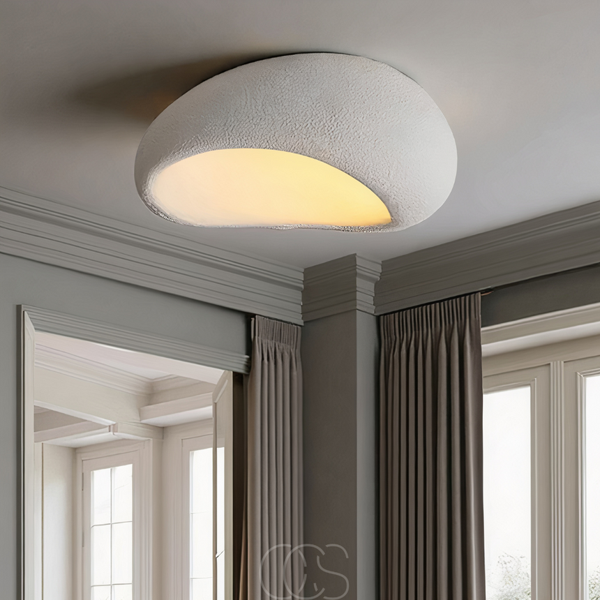 Matte White Resin Ceiling Lamp E27 Fitting Design