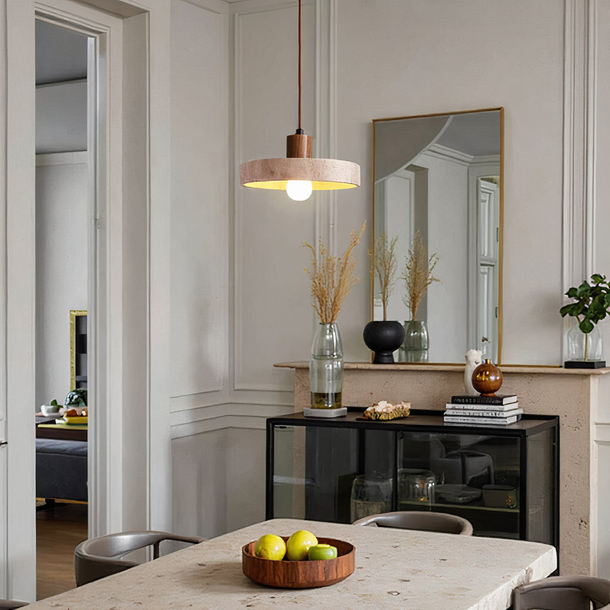 natural stone pendant lamp full view