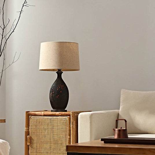 Ceramic Table Lamp Opal Finish Base Detail