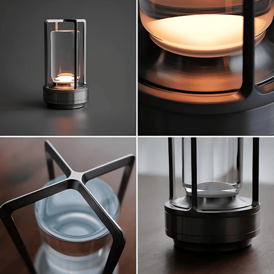 Aluminum Finish Table Lamp Design Detail | OroDwell