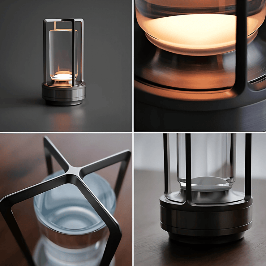 Aluminum Finish Table Lamp Design Detail | OroDwell
