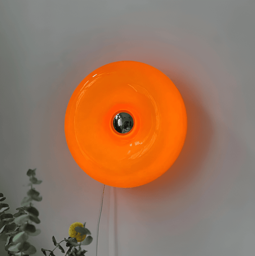 Glass and Metal Donut Lamp for Contemporary Living Spaces | OroDwell