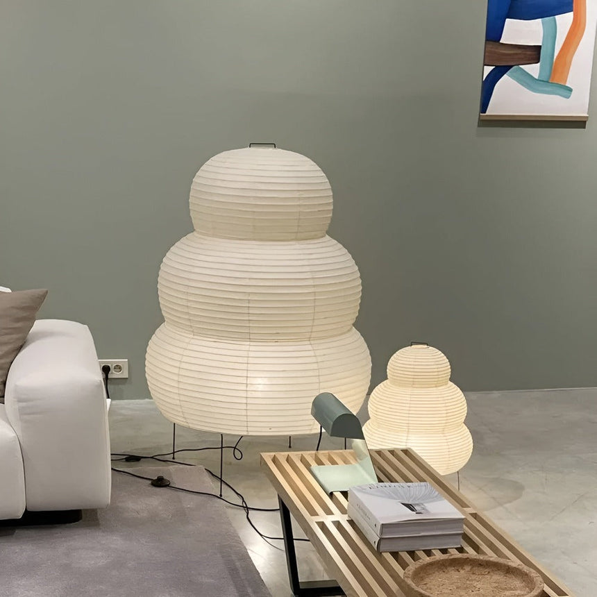 Rice Paper Floor Lamp Tripod Base Detail
