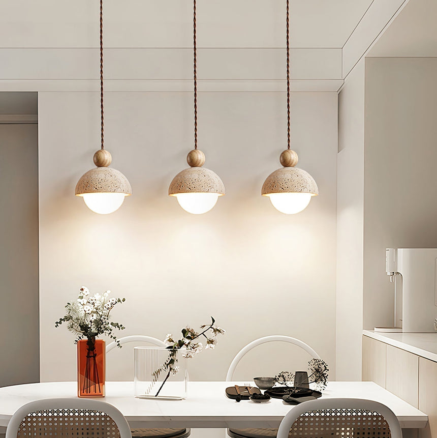 Travertine Dome Pendant Light for Dining Room