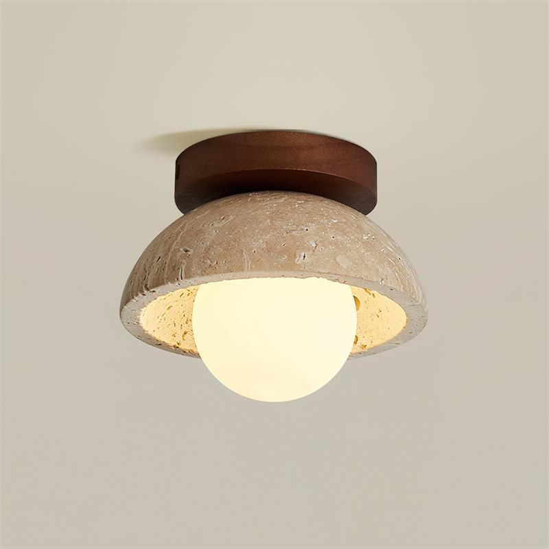 Travertine Glass Ceiling Light for Living Room